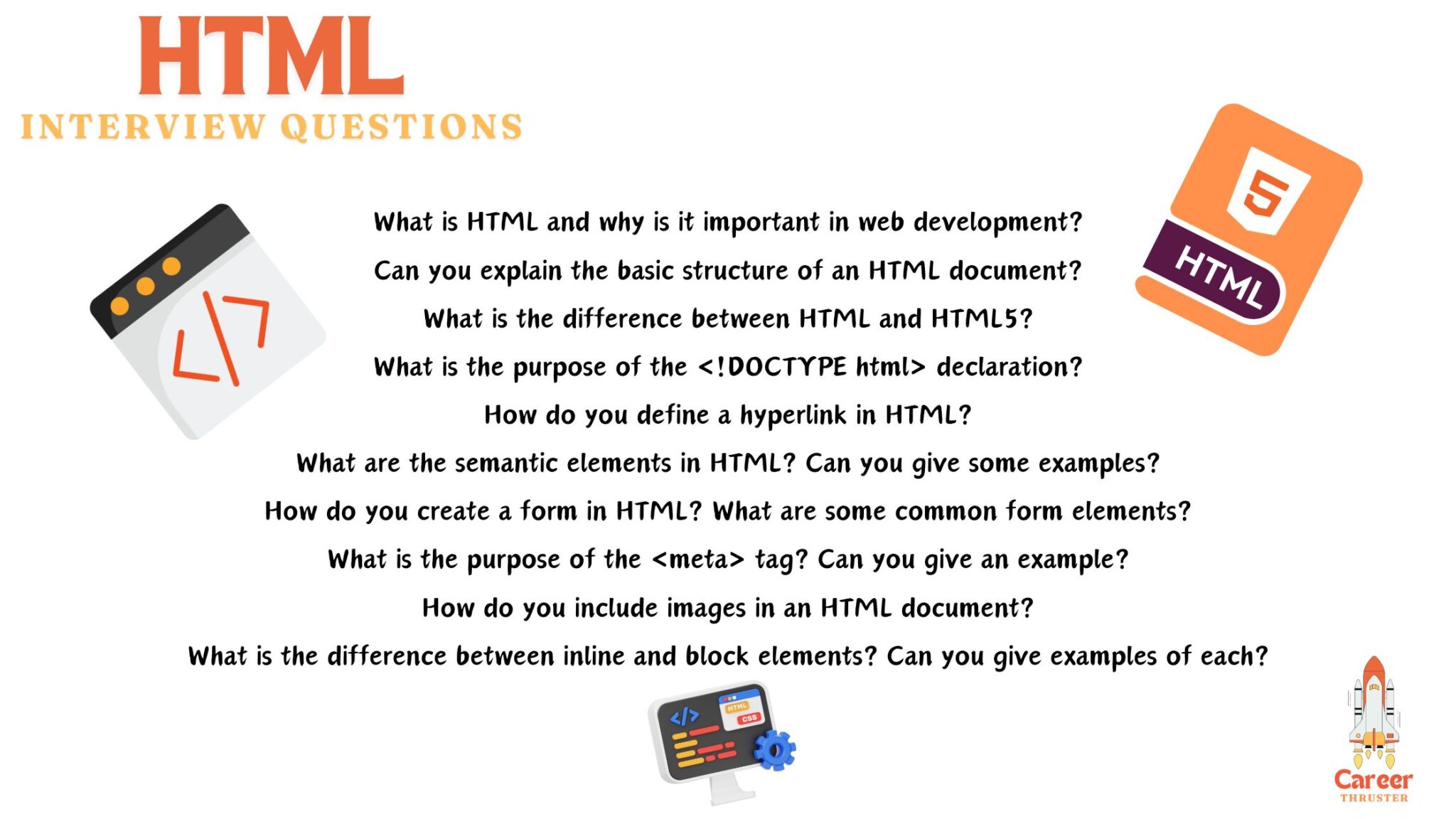 61+ HTML Interview Questions (With Sample Answers)