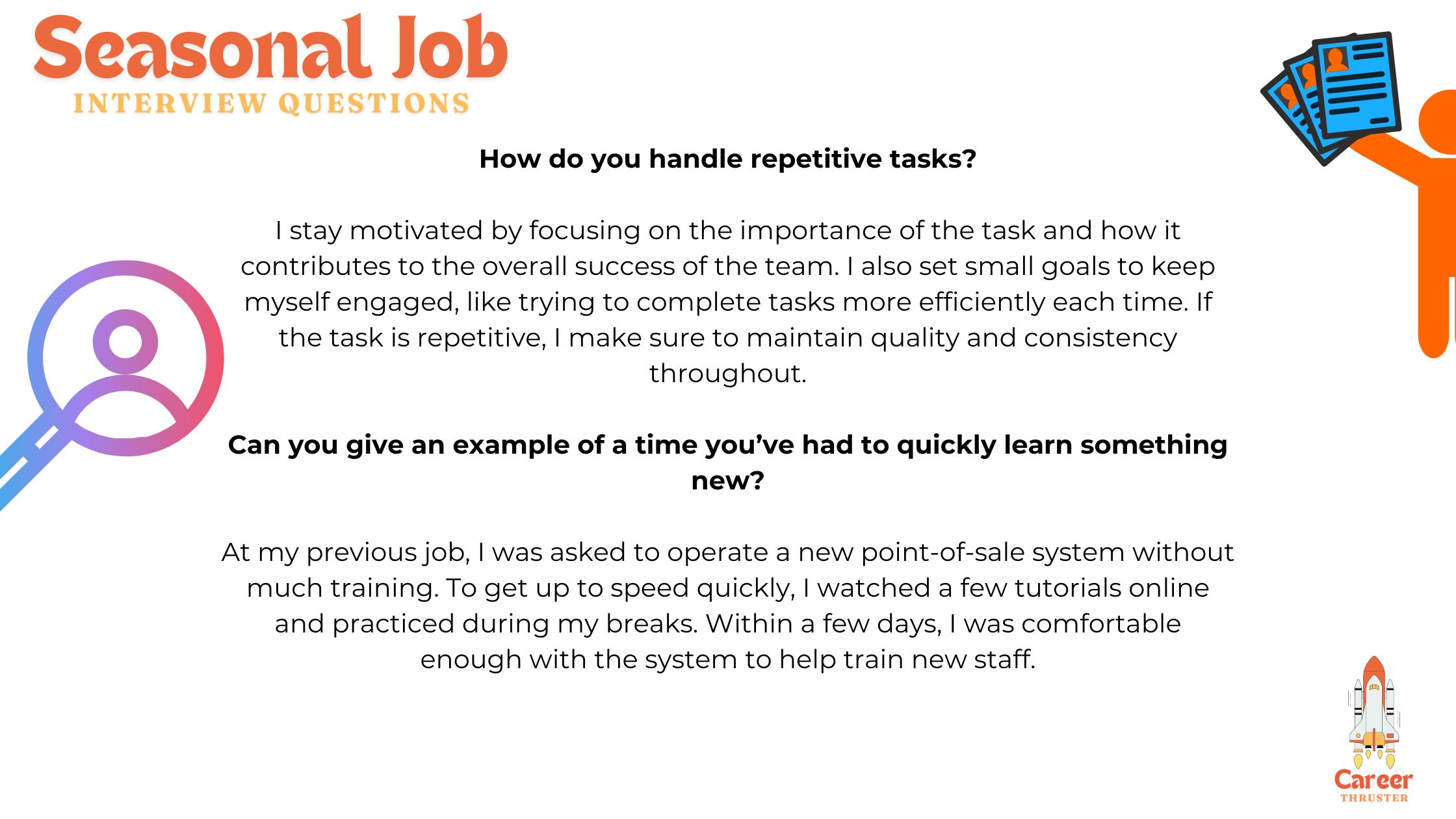 Sample Answers for Seasonal Job Interview Questions